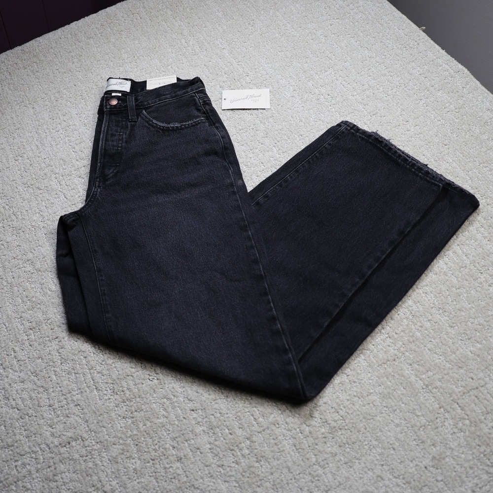Universal Thread Womens 90s Baggy Jeans Black Wash High Rise Non-Stretch 00R
